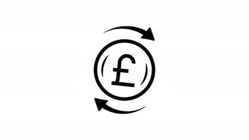 money exchange dollar to euro to pound sterling line art animation 2d video for investment concept