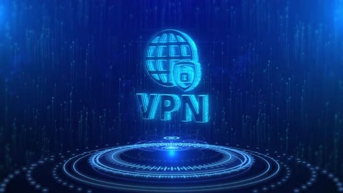 VPN, texte, cyberespace, technologie numérique future, concept d'hologramme