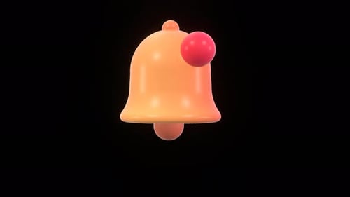 3D Animated Notification Bell Icon Ringing