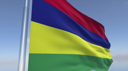 Mauritius Flag Waving in Realistic 3D Animation