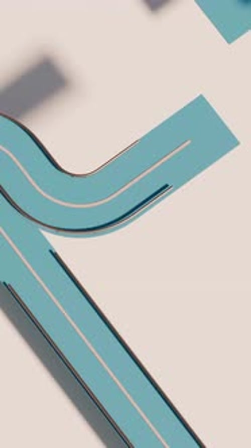 Seamless 3D Loop of Stylized Cartoon Cars Driving on Abstract Roads