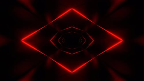 Red Neon Light Tunnel Background Vj Loop In 4K