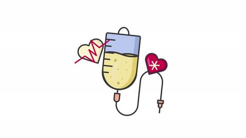 color line Infusion therapy animated icon