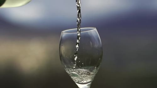 Pouring a Drink into a Wine Glass