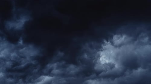 Dark Swirling Storm Clouds at Night
