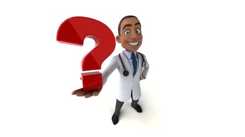 Fun 3D cartoon black doctor