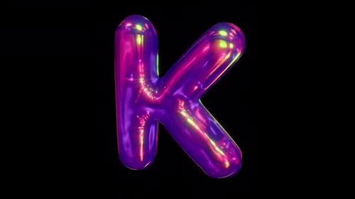 3D Chromatic Letter K Bubble Animation