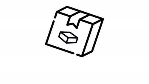 Animated Outline Box Icon with Sketchy Style for Delivery