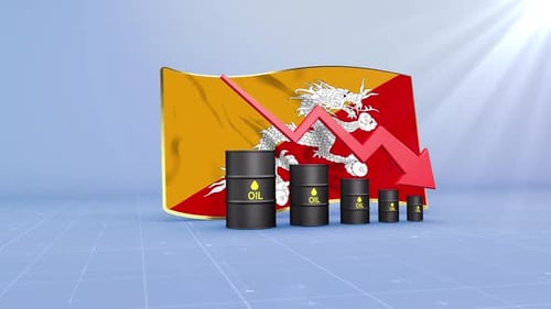 Bhutan Oil Revenue And Reserves Decline With Red Arrow