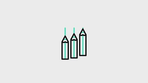Flat Design Pencils Drawing Lines Animation