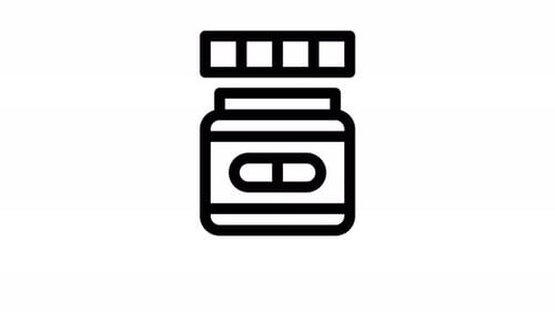 Minimalist Line Art Medicine Bottle Icon Animation