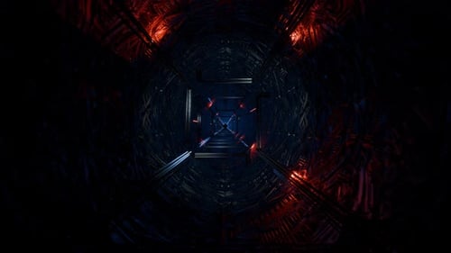 Cyberpunk Futuristischer abstrakter Hintergrund in Neonlichtern VJ Loop