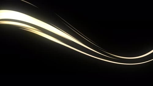 Abstract Golden Light Streaks Flowing Motion Background