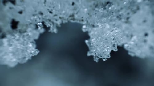 close up of ice crystal structure