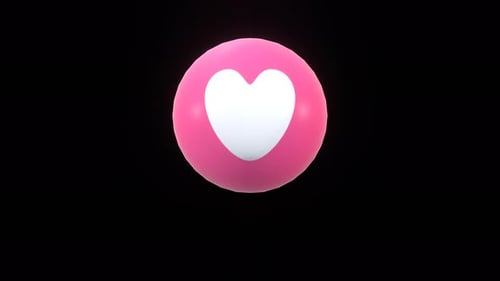 Pulsating Pink 3D Heart Sphere Animation