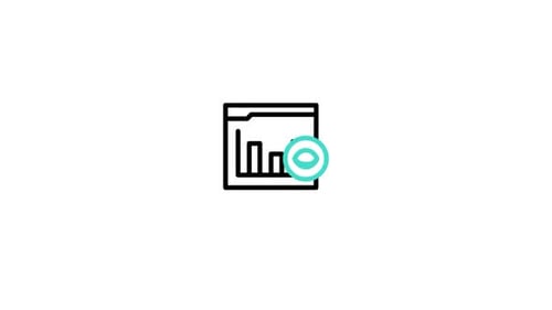 Animated Flat Design Data Analysis Icon with Eye