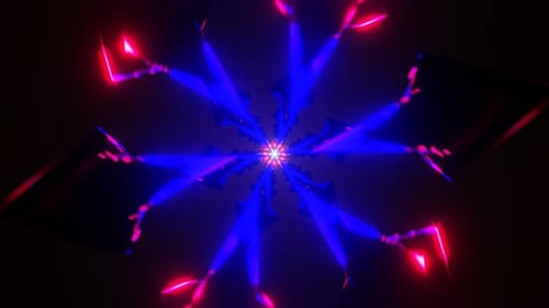 Patrones psicodélicos iluminados con neón en un bucle VJ