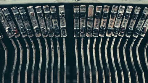 Vintage Typewriter Letter Keys Close Up