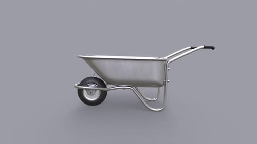 Wheelbarrow 3d object rotating loop
