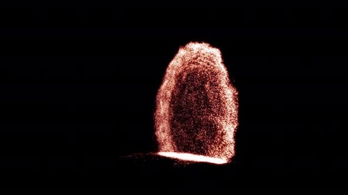 Abstract Red Particle Fountain Fluid Reveal Animation