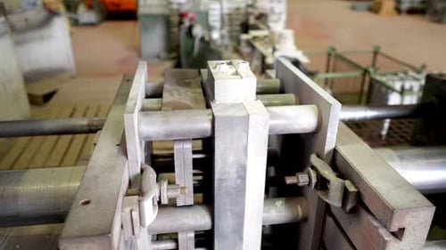 Metal Machine in Operation in a Factory