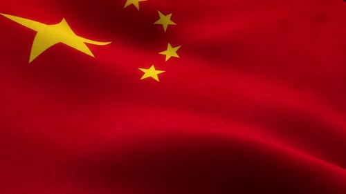 Seamless Loop of Waving Flag of China