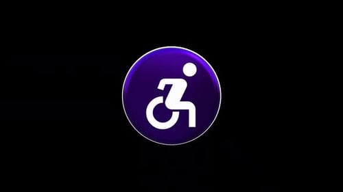 3D Glossy Rotating Accessibility Symbol Icon