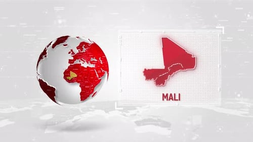 Digital World Map Animation with Highlighted Countries and Data Display
