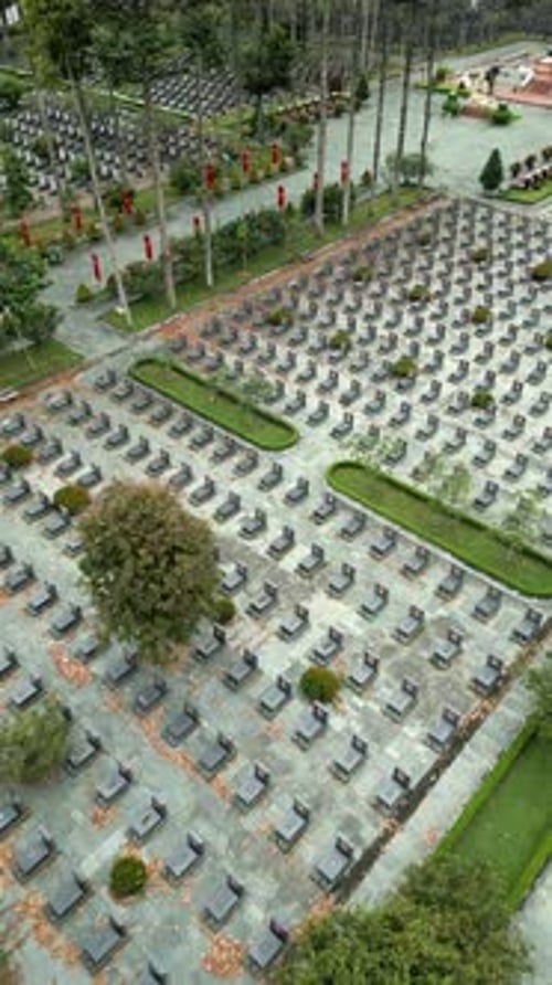 Cementerio de guerra en Cu Chi Vietnam Aerial