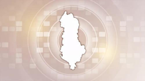 Geometric Map Outline Reveal Animation on Gridded Background