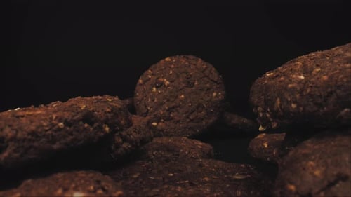 Delicious Fresh Baked Cookies Rotating Close Up View
