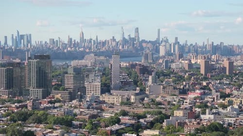 Aerial view of Brooklyn and Midtown Manhattan