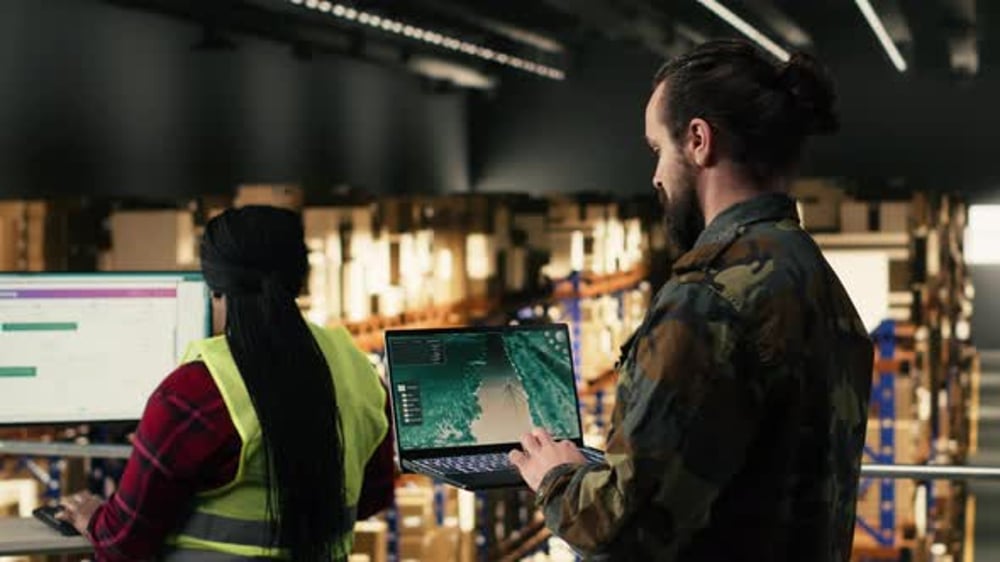 Military Personnel Using Advanced Military Surveillance Interface in ...