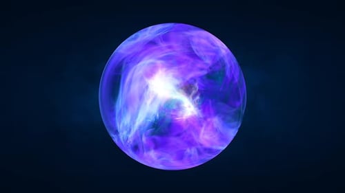 Abstract ball sphere planet iridescent energy transparent glass magic with energy waves in the core