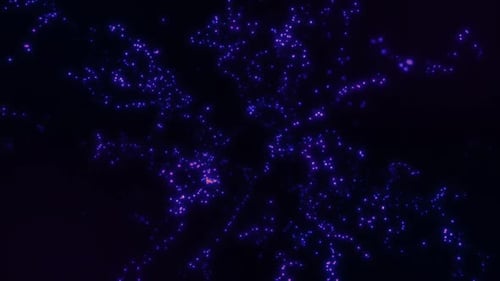 Dynamic Purple Particles Abstract Flowing Background Loop
