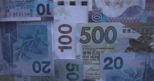 Banknotes Of Different Values Of Hong Kong Dollars