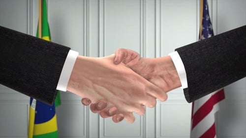 Brazil USA Business Handshake Deal