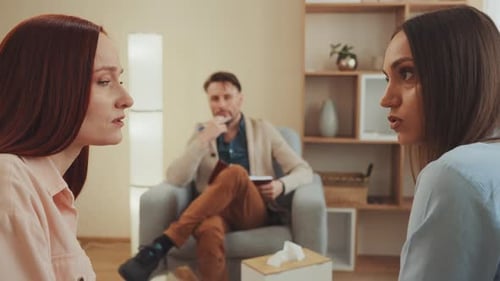 Two Women in Therapy Discussing Problems