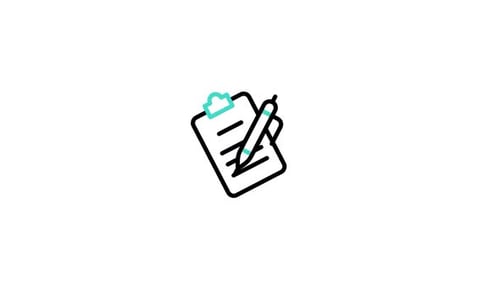 Flat Design Clipboard and Pen Writing Animation