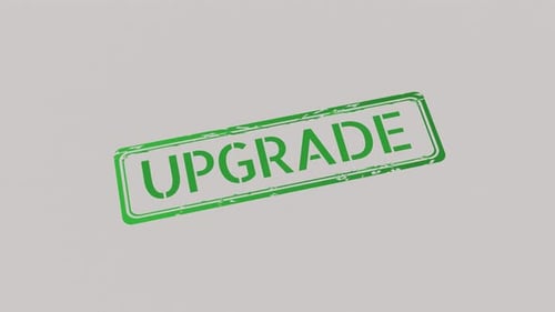 Realistic Upgrade Word Stamp Animation for Business Content