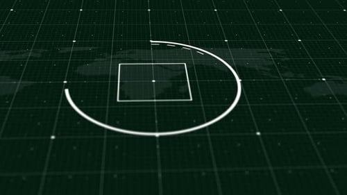 check mark symbol with Si-Fi grid background.