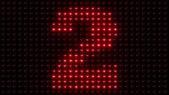Red Digital Countdown Numbers on LED Display, Backgrounds Motion ...
