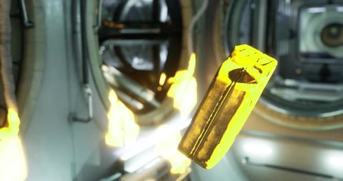 Gas Canister Floating in Zero Gravity on the Space Station