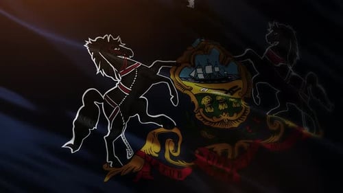 Animated Pennsylvania State Flag Waving with Coat of Arms