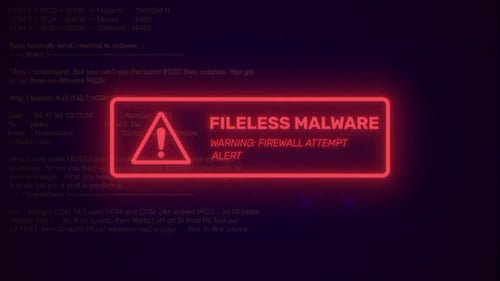 Fileless Malware Sign Attention Grabbing Video