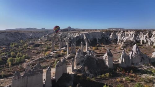Colorful Lonely Balloon In The Valley Of Love In Cappadocia