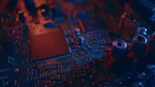 Integrierte Platine mit Prozessor Nahaufnahme