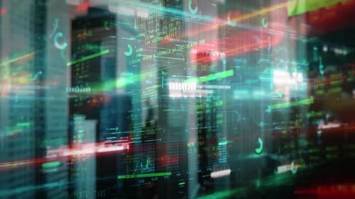 Futuristic Digital HUD Data Flow Animation