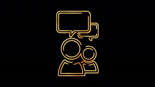Animated Glowing Minimal People Conversation Icon