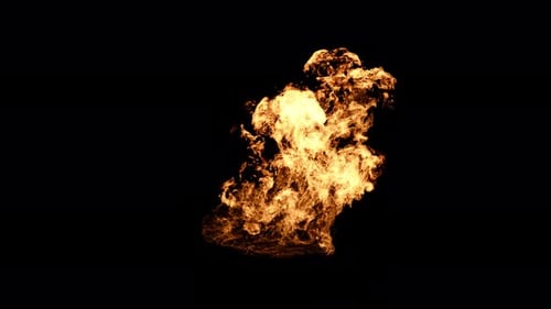 Realistic Fire Burst With Alpha Channel